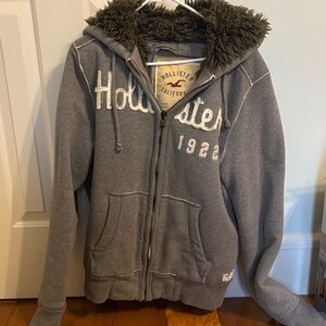Hollister vintage Dark Gray Hoodie with Plush Lining